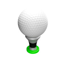 3d illustration of golf ball on tee