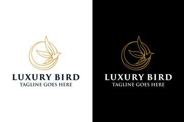 Luxury Bird with Circle Elegant Decoration Logo Design