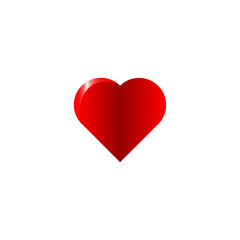 3d glossy shiny red heart icon vector isolated on white 