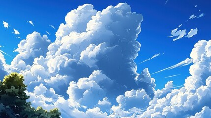 Artistic interpretation of a serene sky with enchanting clouds.