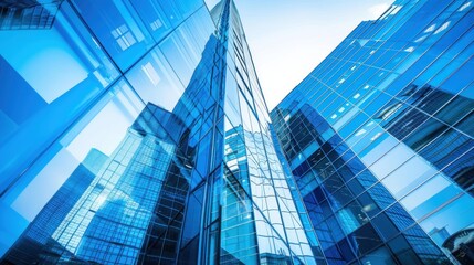 Fototapeta premium Office building Reflective skyscraper, AI generated image