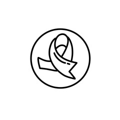 line cancer ribbon icon