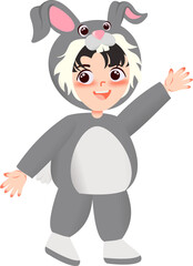Illustration of a Child in an Animal Costume