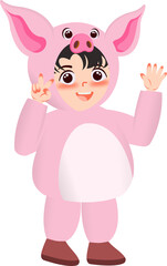 Illustration of a Child in an Animal Costume