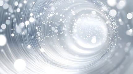 Abstract Swirling Gray and White Pattern with Bokeh Effects