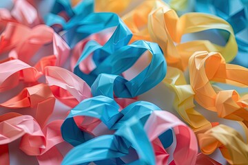 Vibrant Picture of Colorful Paper Chains Still Life
