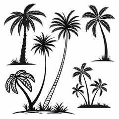 Naklejka premium set of palm trees