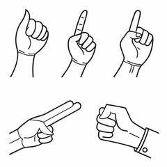 set of hand gestures