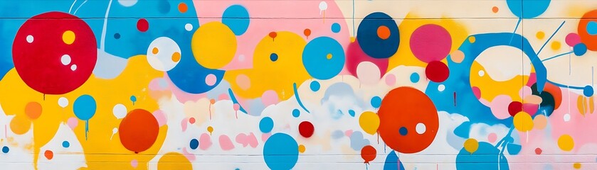 Colorful Abstract Graffiti Art on a Wooden Wall