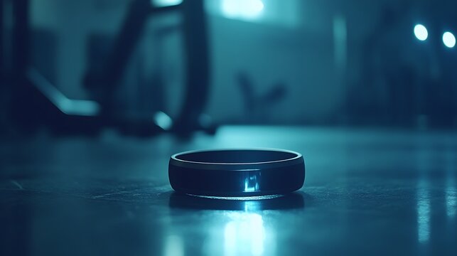 Smart Ring on a Dark Surface in a Gym - Powered by Adobe