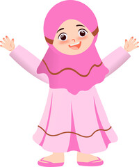 Illustration of a child in the month of Ramadan