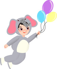 Illustration of a child in an animal costume