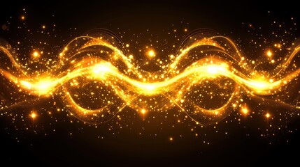 Obraz premium Golden Waves of Light and Sparkling Dust