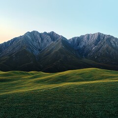Fototapeta premium Dramatic Sunrise Mountain Landscape Serene Hills and Peaks