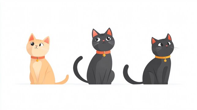 Adorable Little Cats Sitting - Various Breeds, Character Concepts