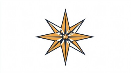 Fototapeta premium Nine-Pointed Star Line Style Icon Vector Illustration for Designs