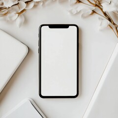 Blank mockup, pretty, minimalist, top view