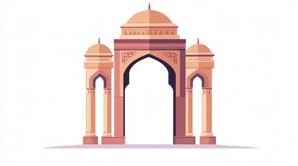 Fototapeta premium Vector Glyph Icon of Architectural Gate Entrance for Architecture