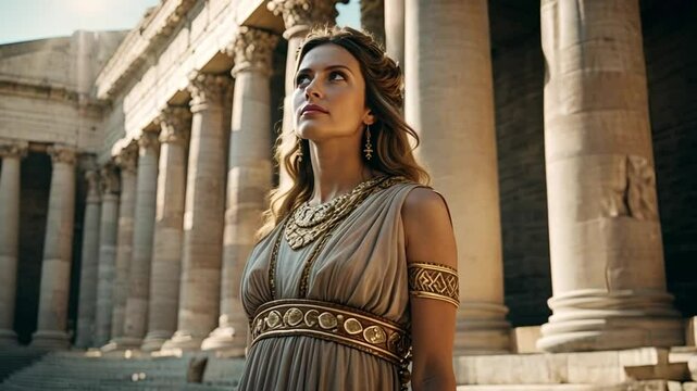 Elegant Roman Women in Gowns