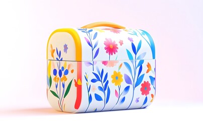 Floral case design, studio shot, white background, product mockup