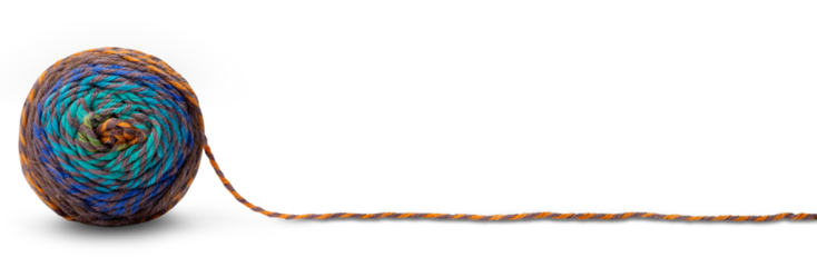 マルチカラーの毛糸玉による背景テクスチャー