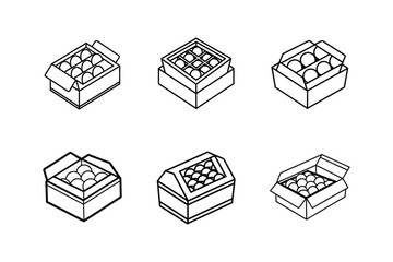 box of chocolates vector line art illustration