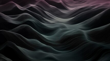 Obraz premium Abstract Dark Gray Wavy Lines 3D Render Background Texture