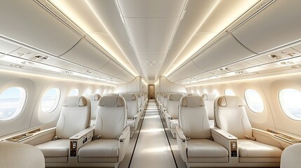 Fototapeta premium Luxurious Private Jet Airplane Cabin Interior Design