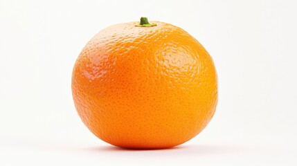 A single, ripe tangerine with its smooth, bright orange skin and slightly flattened shape
