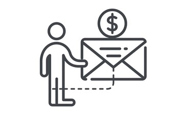 Fototapeta premium Person sending a monetary email