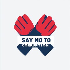 Fototapeta premium Say no to corruption abstract logo design for awareness campaign