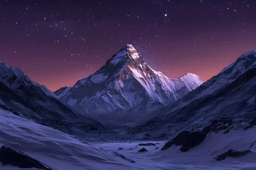 Fototapeten Towering Mountains Photorealistic Landscapes © niluksha