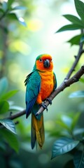 Obraz premium A vibrant, tropical bird with striking plumage
