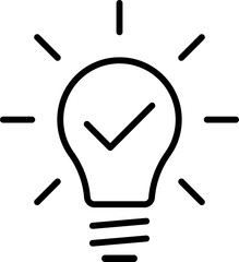 Light bulb icon. Line, solid and filled outline colorful version, outline and filled Different style vector collections. Idea sign, solution, thinking concept. Light bulb with check mark. Electricity