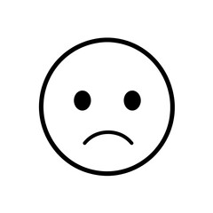 Fototapeta premium Simple Sad Face Emoji Icon