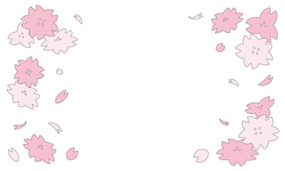 桜のフレームイラスト