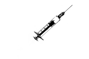 Medical syringe isolated on white background