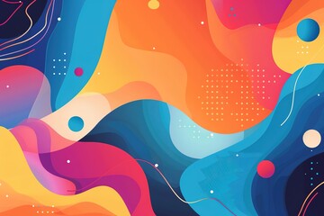 Abstract vibrant color swirls and shapes