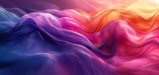 Obraz premium A vibrant abstract background with fluid, swirling patterns in neon purple, blue, and pink, blending seamlessly into each other, creating a sense of energy and movement.