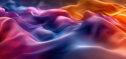 Obraz premium A vibrant abstract background with fluid, swirling patterns in neon purple, blue, and pink, blending seamlessly into each other, creating a sense of energy and movement.