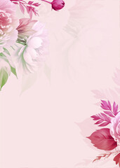 Fototapeta premium pink background with flowers