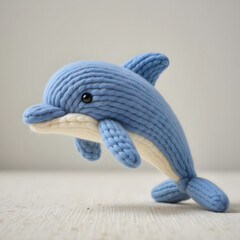 Crochet and Felt Dolphin Plushie Toy