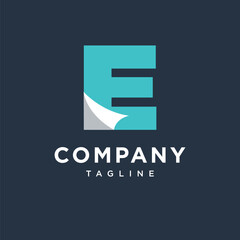 Letter E Paper Logo Icon vector