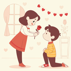 Valentines day holiday getting card with heart
