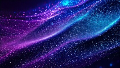 Obraz premium Purple and Blue Glitter Dust Creating Wavy Background Effect 