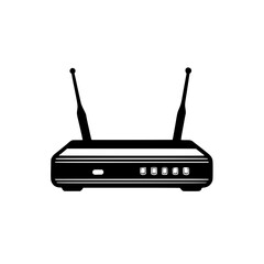 router icon. internet button and white background