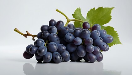 Fototapeta premium Fresh Grapes Isolated on White Background. 6