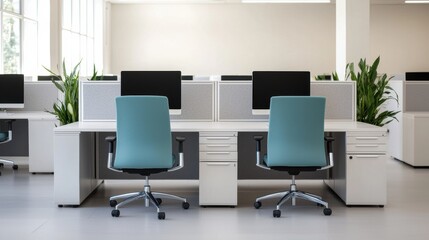 Fototapeta premium Modern corporate office promoting teamwork and collaboration