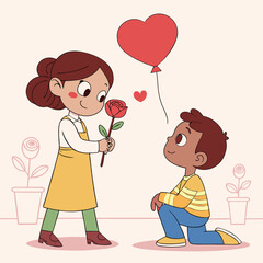 Valentines day holiday getting card with heart