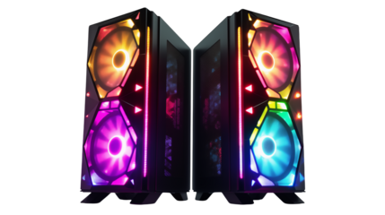 RGB Gaming PC Case with Colorful LED Fans 